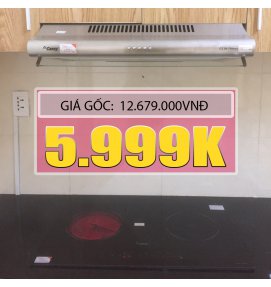 Combo Bếp Điện Từ Canzy CZ-200GS Inverter & Máy Hút Canzy CZ-2070 Inox/Black
